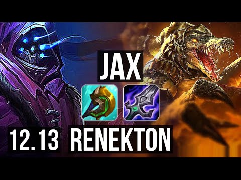 JAX vs RENEKTON (TOP) | 6.6M mastery, 1700+ games, 8/2/4 | NA Master | 12.13