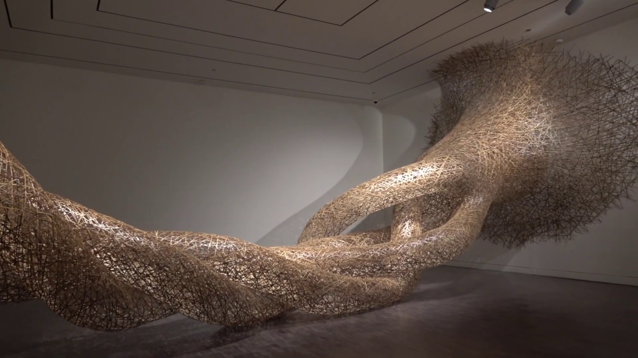 art installation of japanese bamboo art time lapse by tanabe chikuunsai