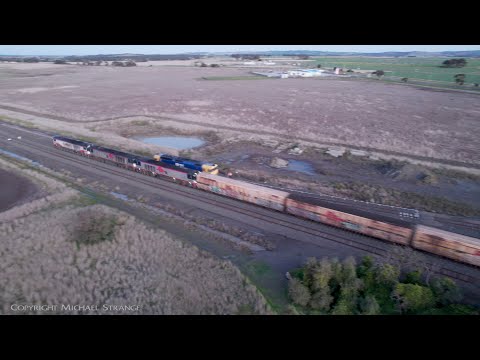 SCT 5PM9 Mixed Freight Train Crosses BL33 (24/7/2022) - PoathTV Australian Railways