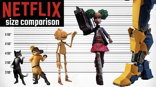Netflix Cartoon Characters Size Comparison | 2023 | Satisfying Video