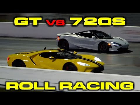 2018 Ford GT vs McLaren 720S 1/4 Mile Roll Racing