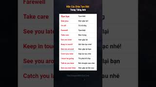 Mẫu Câu Chào Tạm Biệt Trong Tiếng Anh