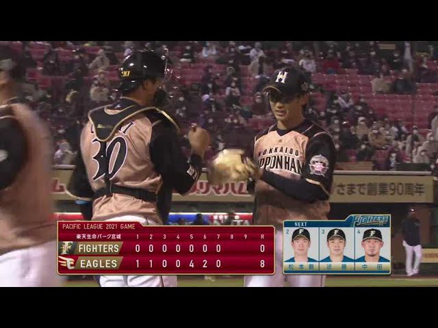 【7回裏】ファイターズ・鈴木健 1イニングをわずか10球で切り抜ける!! 2021/3/26 E-F