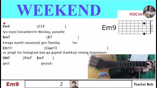 Weekend by Perc%nt - Guitar Tutorial | Chords | Lyrics (Romanization) @TeacherBob