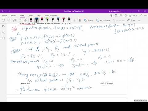 Lagrange Multiplier  Constraint Optima
