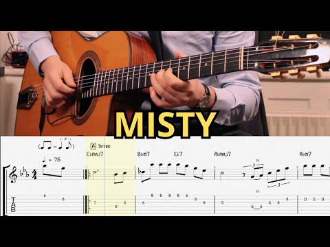 How to play: Misty - Jazz standard by Erroll Garner tabs + notation