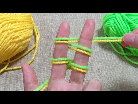 Amazing Woolen Flower Craft Idea using Fingers - Easy Rose Making - Hand Embroidery Design Trick