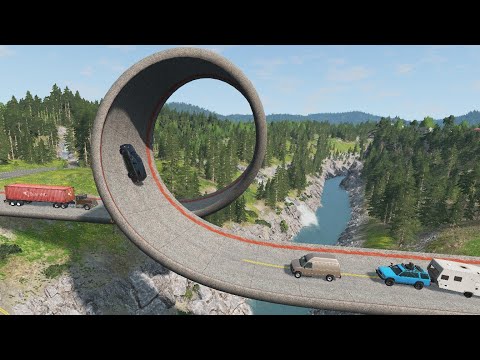 BeamNG Drive Crashes Cars vs Loop Bridge | BeamNG Crashes
