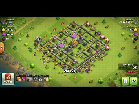Ataque básico com gigantes Clash of clans CV 6
