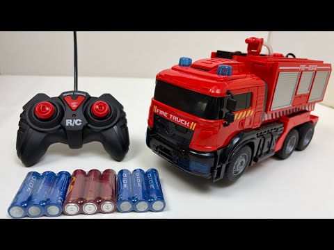 (ASMR unboxing)RC transformable robot fire truck racing car school bus police car electric RC toycar