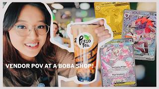 buying cards & boba :o | presotea trade night