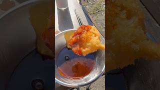 外で食べる串揚げ