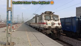 Beautiful 😍 Tejas Rajdhani & WAP 7 Continues  Honking Sound Wap 5 IRCTC Tejas High Speed Trains