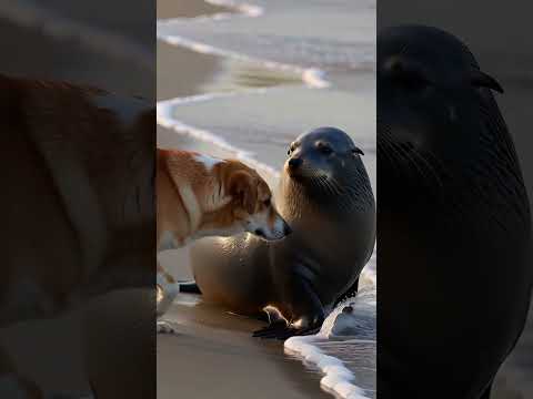 Unexpected beach encounter: Dog meets sea lion in Argentina