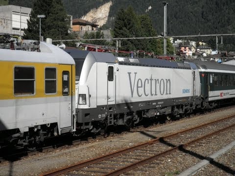 Bahnverkehr in Erstfeld und Airolo am 11.9.10 - Vectron auf Testfahrt am Gotthard