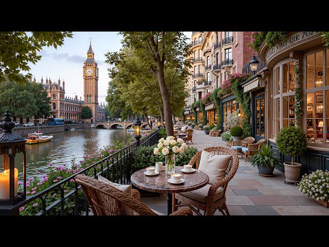 London Riverside Café Jazz at Sunset ☕Peaceful Bossa Nova & Relaxing Jazz Music for Work, Deep Focus