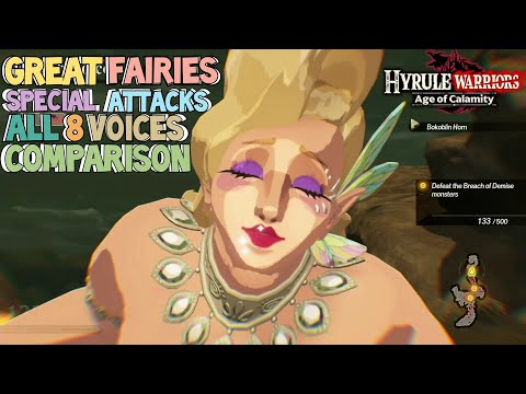 Great Fairies Special Attacks All 8 Voices Comparison - Hyrule Warriors: Age of Calamity