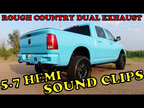 Rough County Cat Back Dual Exhaust Sound Clips and Installation on Ram 1500 with 5.7 Hemi
