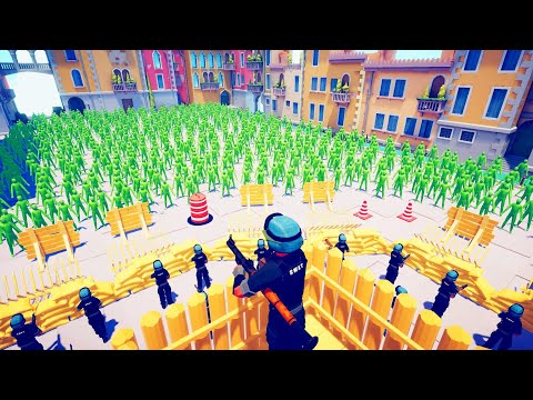 SWAT vs Zombie 100 Units - Totally Accurate Battle Simulator TABS