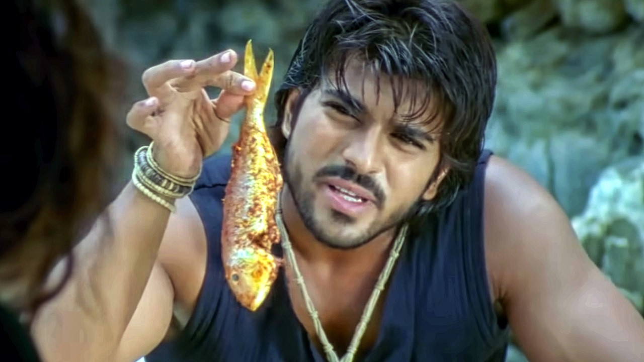 Chirutha Hindi Dubbed Movie Neha Barganing for Fish Scene | Ram Charan, Neha Sharma | Goldmines