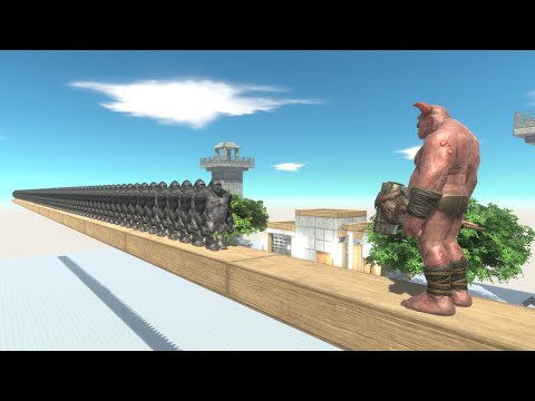 Ogre Lord vs Army of Units on Small Wooden Bridge - ARBS Animal Revolt Battle Simulator