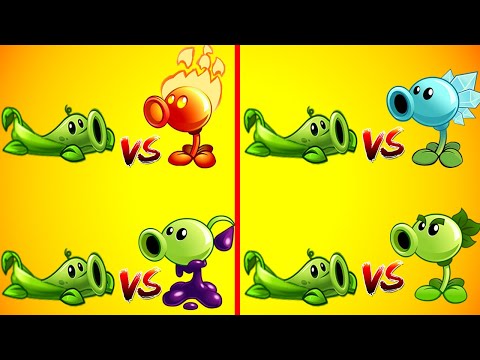 PEA VINE vs SNOW PEA vs FIRE PEA vs GOO PEA vs REPEATER - Who Will Win? - PvZ 2 Plant vs Plant