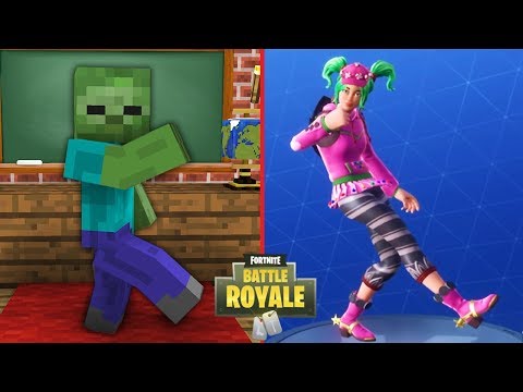 Monster School : FORTNITE BATTLE ROYALE DANCE CHALLENGE 2 - Minecraft Animation