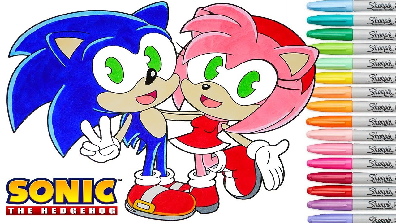Sonic The Hedgehog Coloring Book Pages Amy Rose Sega Genesis Playstation Rainbow Splash
