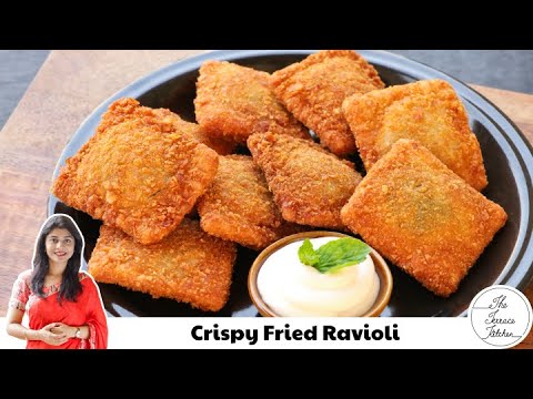 Crispy Fried Cheese Ravioli | Fried Cheese & Spinach Ravioli Recipe ~ The Terrace Kitchen