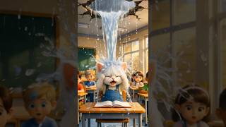 Gatinho fofo alagou toda a escola