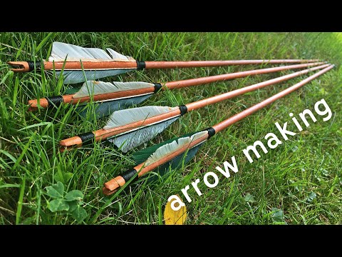 Making Wood Arrows (Birch shafts, Self nocks)