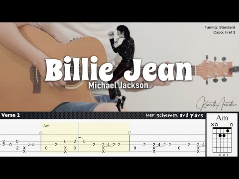 Billie Jean - Michael Jackson | Fingerstyle Guitar | TAB + Chords + Lyrics