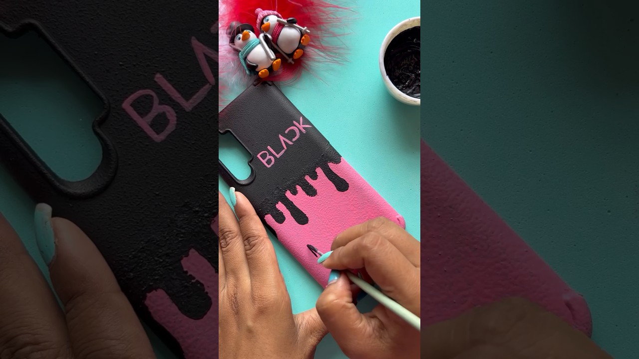 BlackPink mobile cover painting #youtubeshorts #blackpink #reuseoldmobilecover