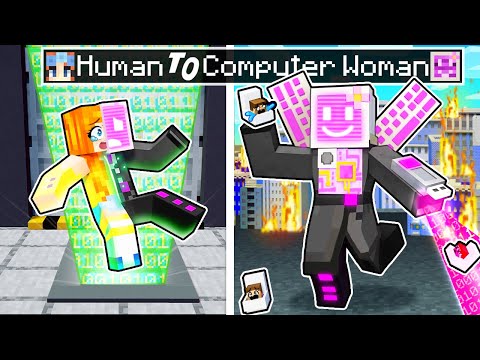 Transforming into a Computer Woman in Minecraft!