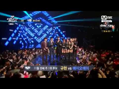 141120 엠카운트다운 TOP10 발표 및 1위후보 규현 AOA