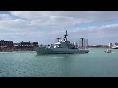 HMS Severn sails from Portsmouth - back to sea after being reprived from decommissioning