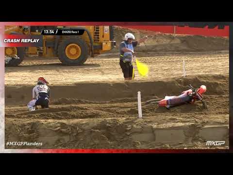 Farres crash | EMX250 Race 1 | MXGP of Flanders #MXGP #Motocross