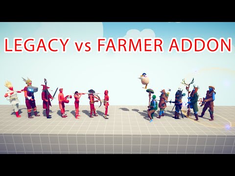 LEGACY Team vs FARMER ADDON Team - Totally Accurate Battle Simulator TABS