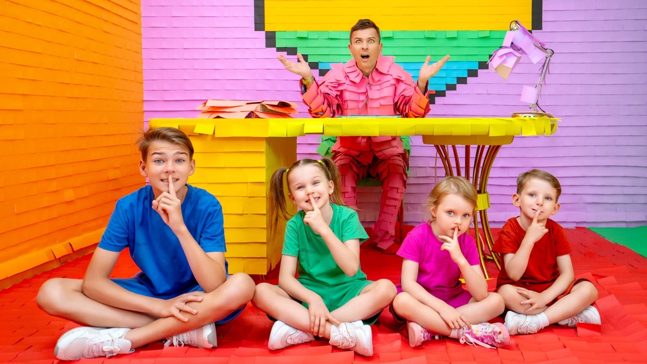 Dad and the Kids Try a Colorful Sticker Challenge & More Family Stories
