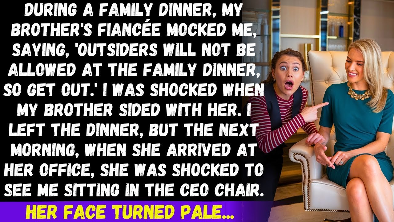 My brother's fiancée kicked me out at a family gathering, calling me an outsider but the next day...