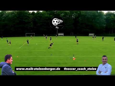 Fussballtraining: Passtraining durchs Zentrum in Rautenform