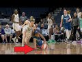 NASTY Scene Jefferson Bends Fingers ALL THE WAY BACK Diving For A Loose Ball NY Liberty Vs Lynx