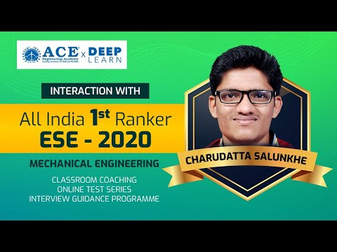 Mr. Charudatta Salunkhe  - ESE 2020 All India 1st Ranker in Mechanical  Engineering