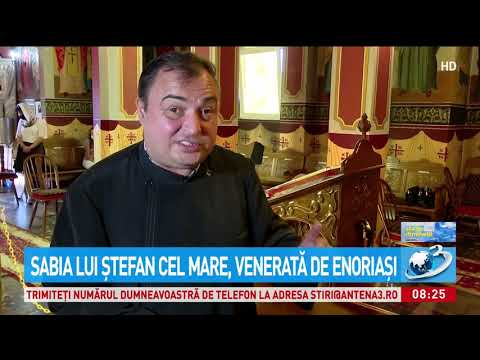 Sabia lui Ştefan cel Mare, venerată de enoriaşi