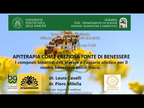 Dall'Università Politecnica di Ancona - lezione su Apiterapia e Apiario Olistico