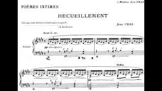 Jean Cras – Poèmes Intimes – n°4 (Recueillement) – Piano + Partition
