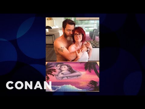 Megan Mullally & Nick Offerman’s Cheesy Puzzle Pictures | CONAN on TBS