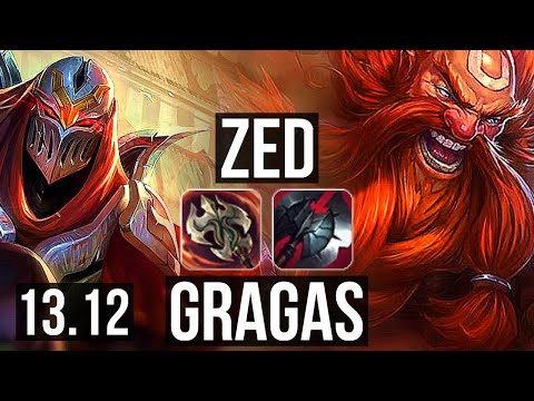 ZED vs GRAGAS (MID) | 5/1/5, 700+ games, 900K mastery | KR Master | 13.12