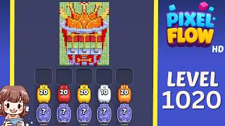 Pixel Flow Level 1020 Solution Walkthrough