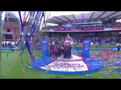 England is presented with the 2017 ICC Women's World Cup